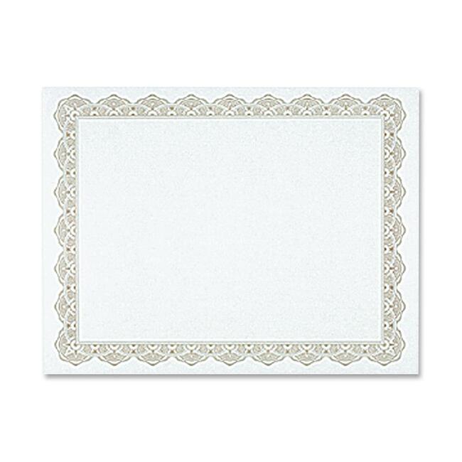 Parchment Paper Certificates, 8.5 x 11, Optima Gold with White Border, 25/Pack