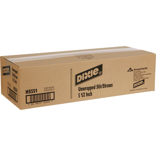 Dixie Plastic Stirrers by GP Pro - 5.5" Length - Plastic - 1000 / Box - White - 