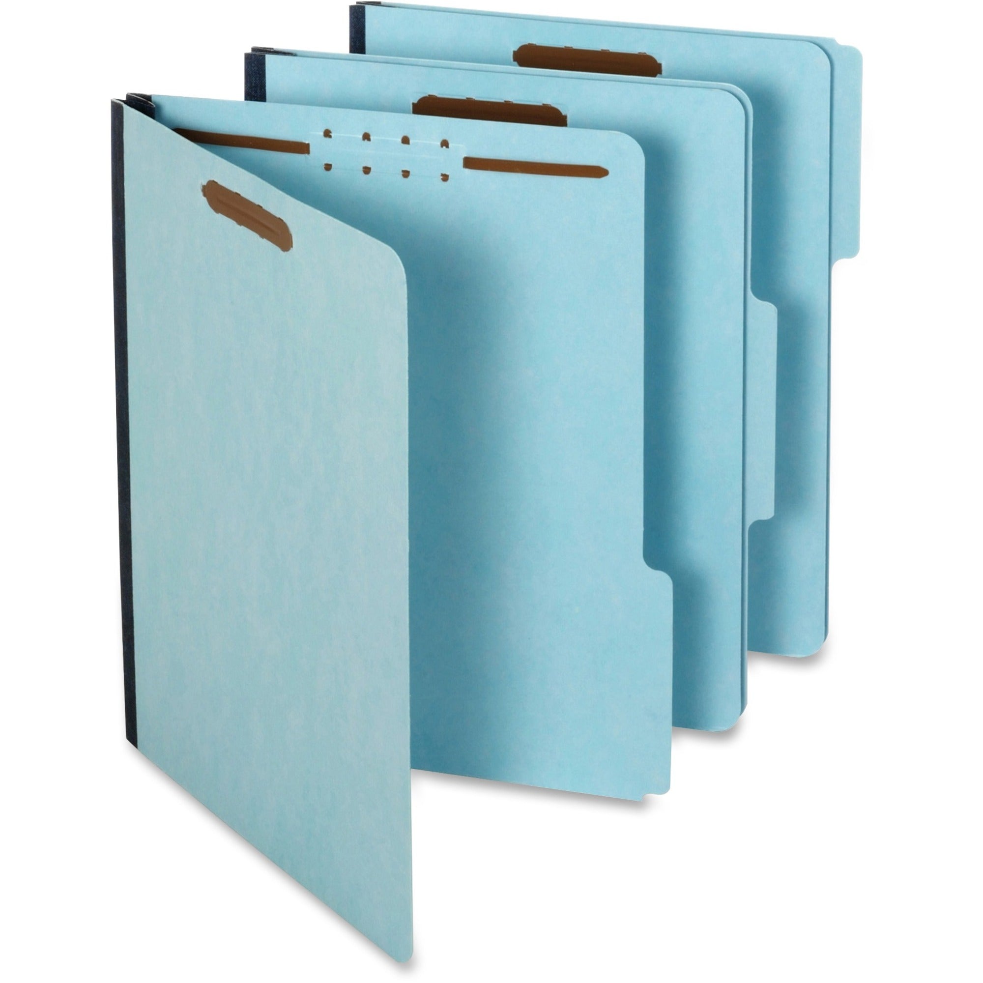 pendaflex-1-3-tab-cut-letter-recycled-classification-folder-8-1-2-x-11-1-expansion-2-fasteners-2-fastener-capacity-for-folder-top-tab-location-assorted-position-tab-position-pressboard-blue-60%-recycled-25-box_pfx615f213blu - 1