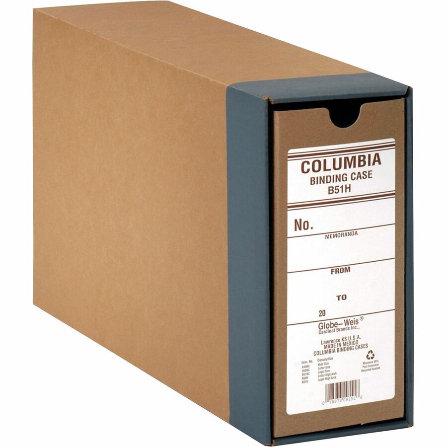 Pendaflex Columbia Binding Cases - External Dimensions: 9.5" Width x 15.9" Depth x 4.6"Height - Media Size Supported: Legal - Fiberboard, Kraft - Brown - For Document - Recycled - 1 Each