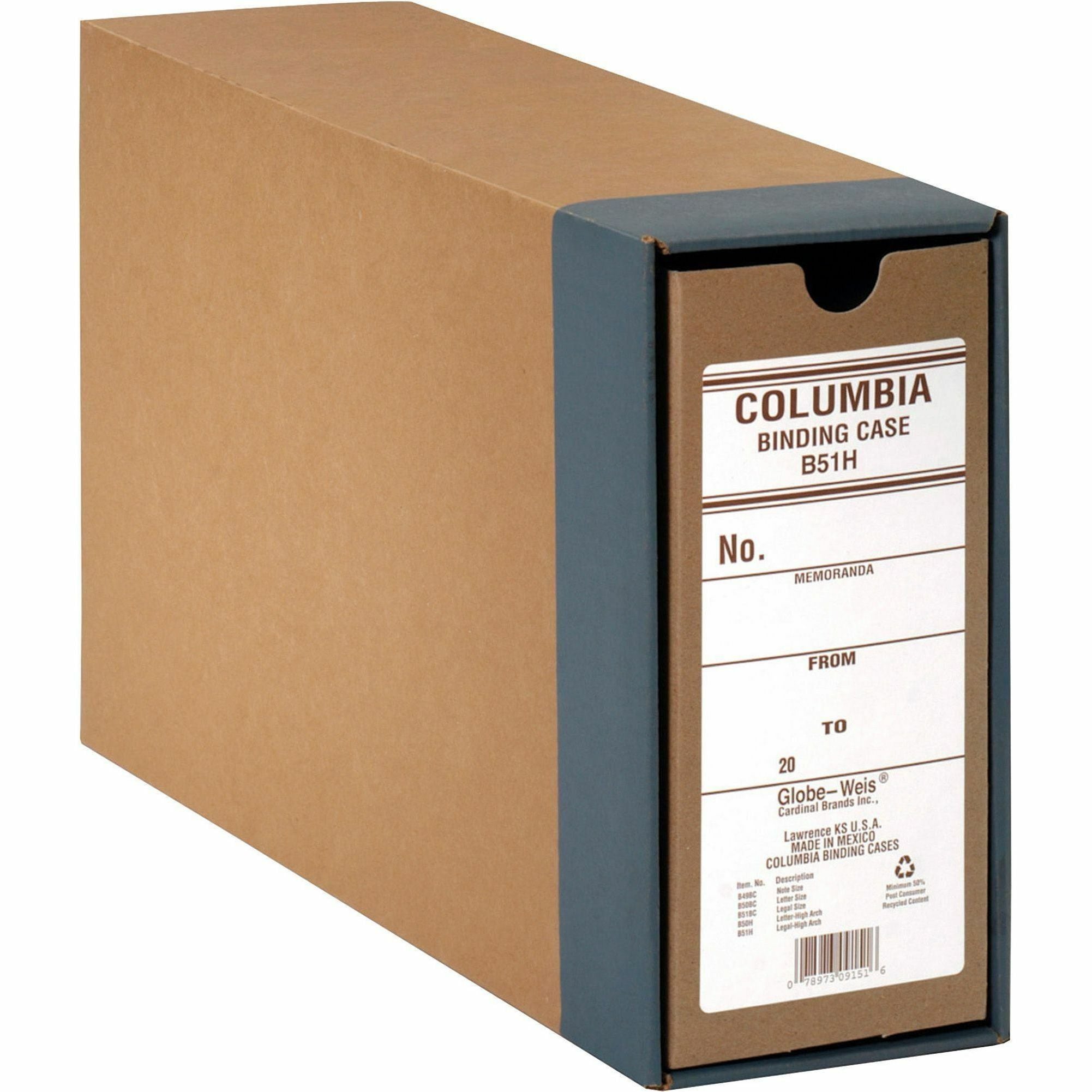 Pendaflex Columbia Binding Cases - External Dimensions: 9.5" Width x 15.9" Depth x 4.6"Height - Media Size Supported: Legal - Fiberboard, Kraft - Brown - For Document - Recycled - 1 Each - 