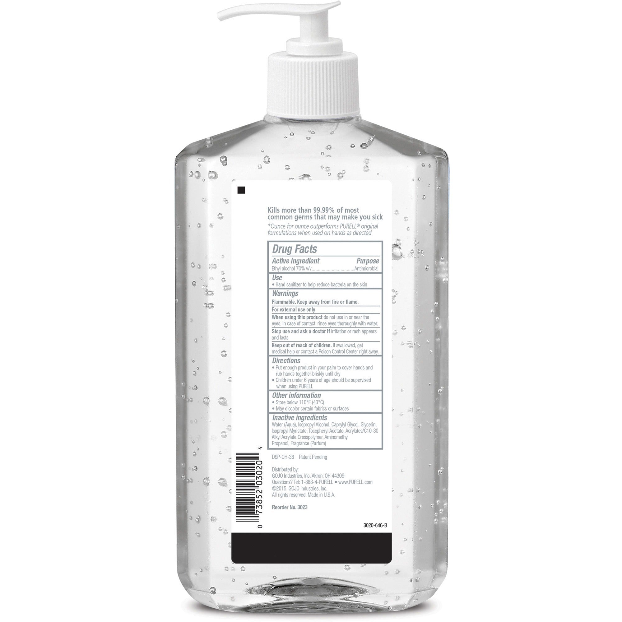 purell-advanced-hand-sanitizer-clean-scent-20-fl-oz-5915-ml-pump-bottle-dispenser-hand-skin-moisturizing-clear-triclosan-free-paraben-free-phthalate-free-12-carton_goj302312ct - 2