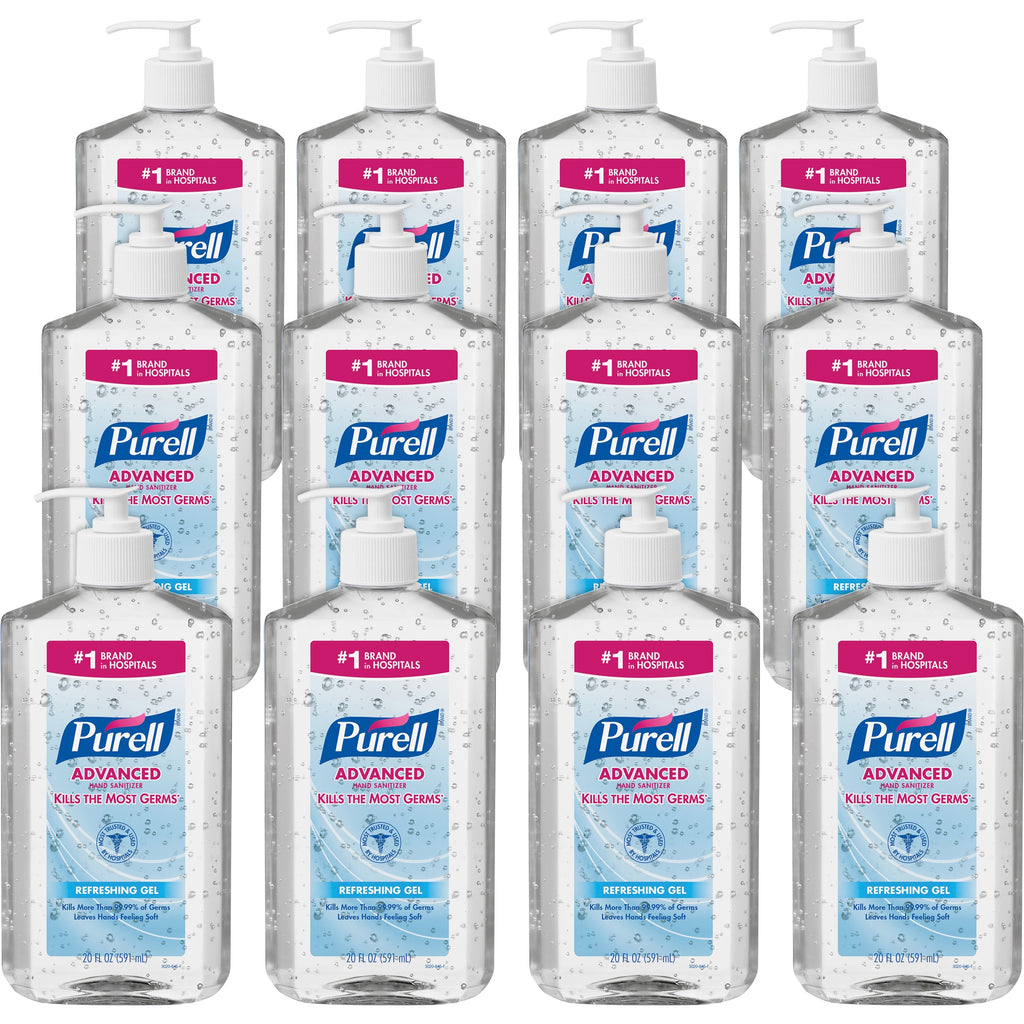 PURELL Advanced Hand Sanitizer - Clean Scent - 20 fl oz (591.5 mL) - Pump Bottle Dispenser - Hand, Skin - Moisturizing - Clear - Triclosan-free, Paraben-free, Phthalate-free - 12 / Carton