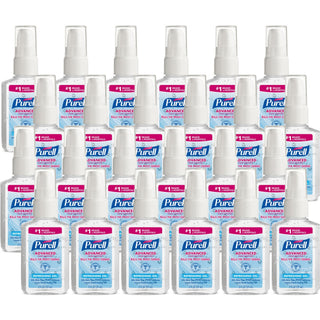 PURELL Advanced Hand Sanitizer Gel - 2 fl oz (59.1 mL) - Pump Bottle Dispenser - Kill Germs - Hand - Moisturizing - Clear - 24 / Carton