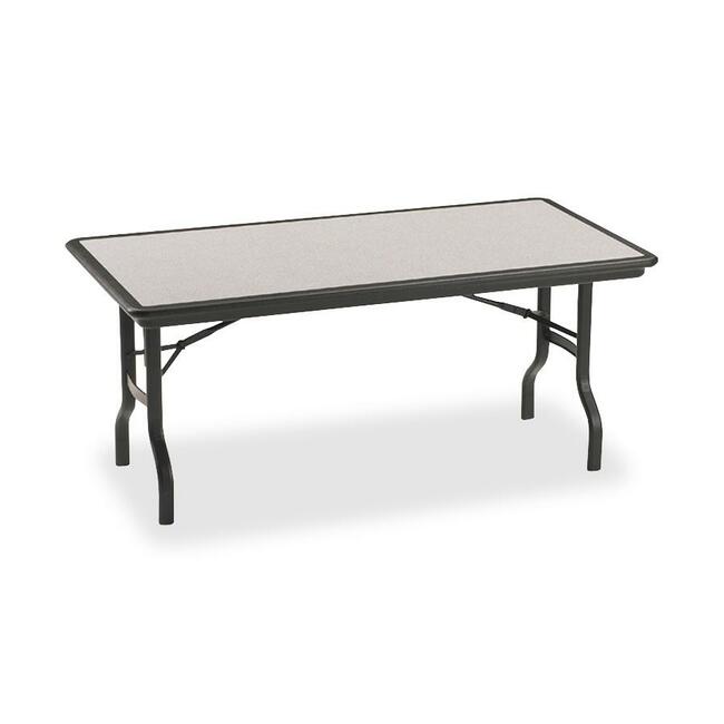 IndestrucTable Ultimate Folding Table, Rectangular, 96" x 30" x 29", Granite/Black
