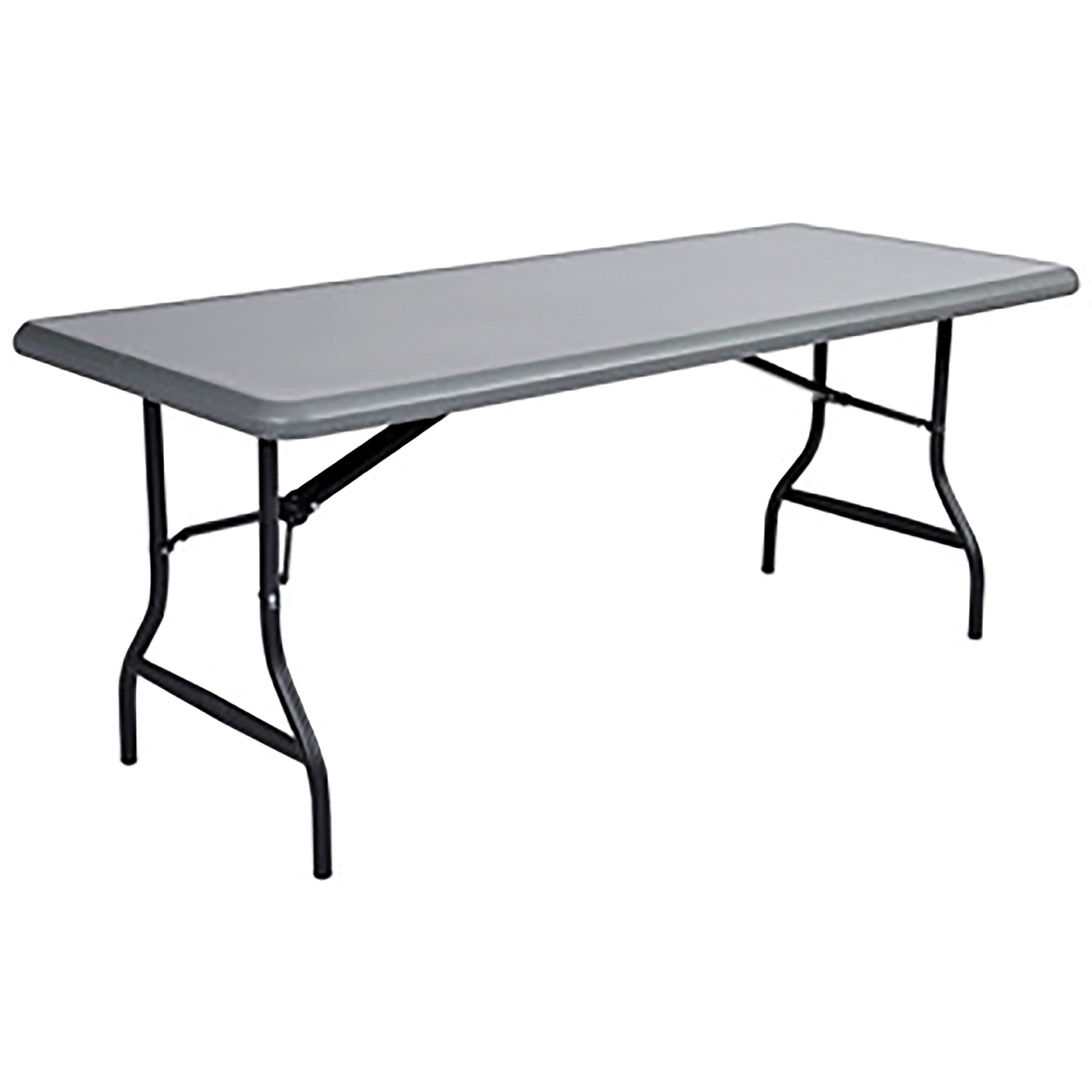 IndestrucTable Industrial Folding Table, Rectangular, 96" x 30" x 29", Charcoal