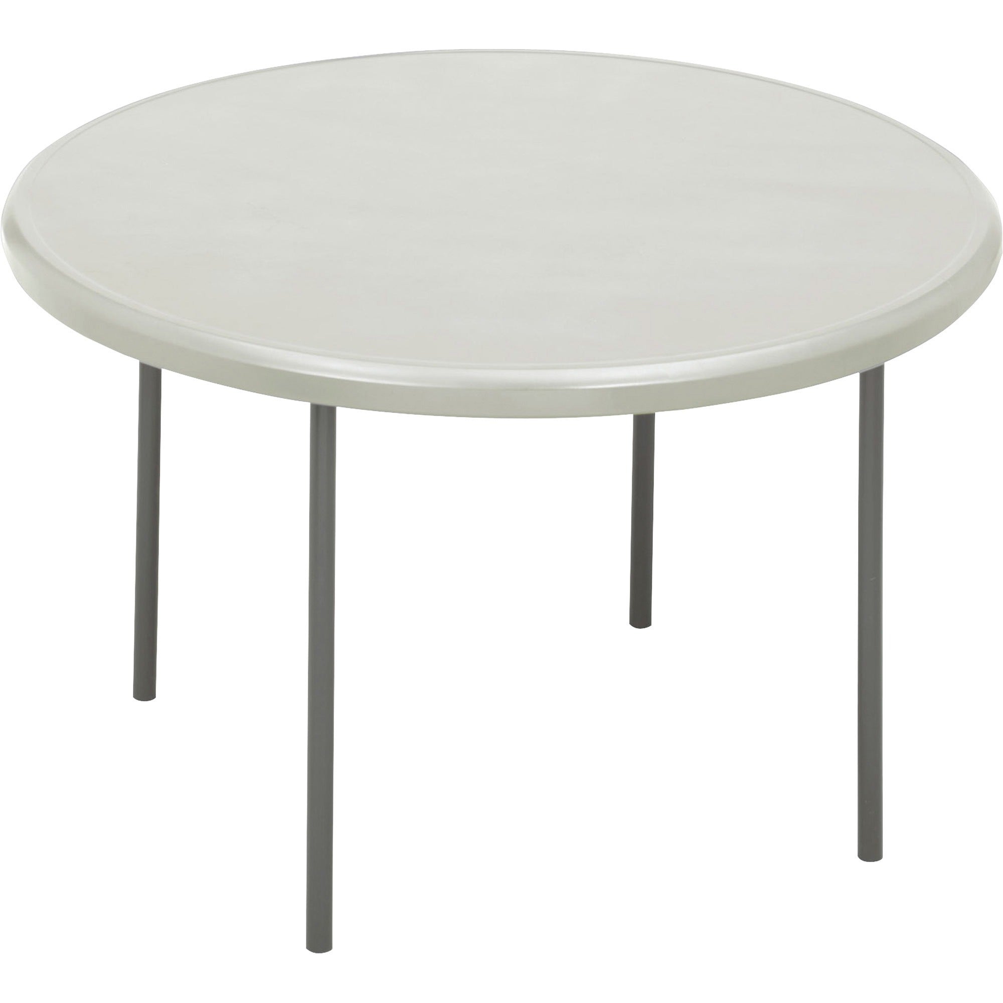 IndestrucTable Classic Folding Table, Round, 48" x 29", Platinum
