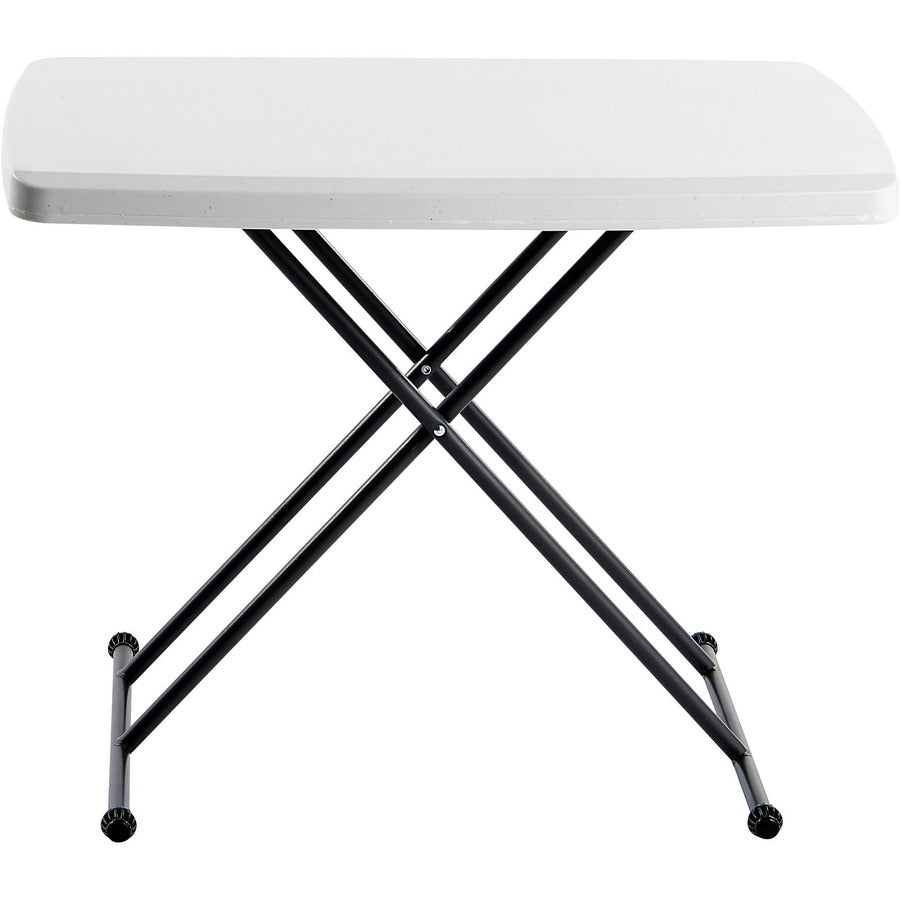 IndestrucTable Classic Personal Folding Table, 30" x 20" x 25" to 28", Platinum/Gray