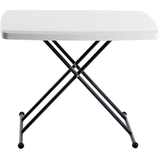 IndestrucTable Classic Personal Folding Table, 30" x 20" x 25" to 28", Platinum/Gray