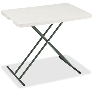 IndestrucTable Classic Personal Folding Table, 30" x 20" x 25" to 28", Platinum/Gray