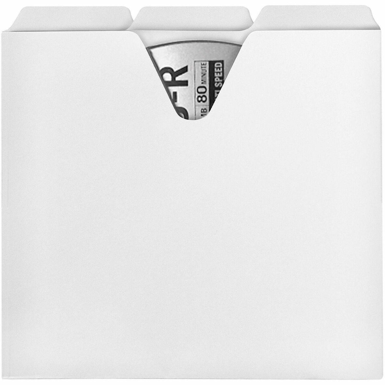 CD File Folders, 1 Disc Capacity, White, 100/Pack