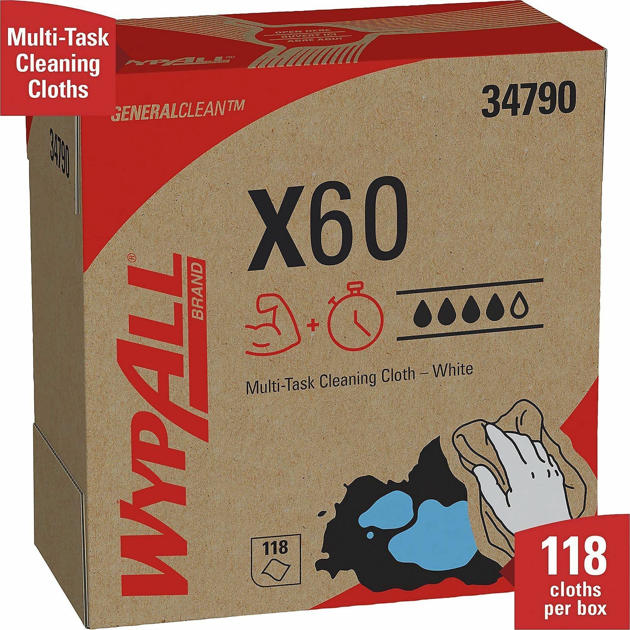Kimberly-Clark Wypall X60 Teri Reinforced Wipe, Sold as 1 Box, 126 Sheet per Box - 6