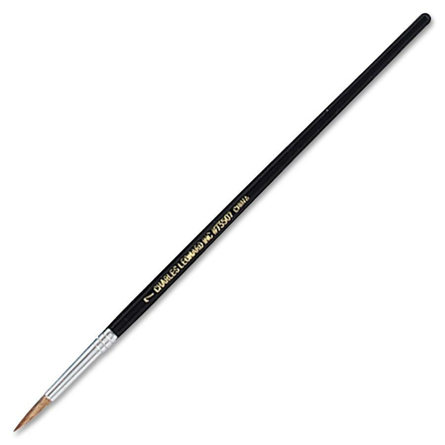 CLI Round Camel Hair Paint Brushes - 1 Brush(es) - No. 7 Wood Black Handle - Aluminum Ferrule - 