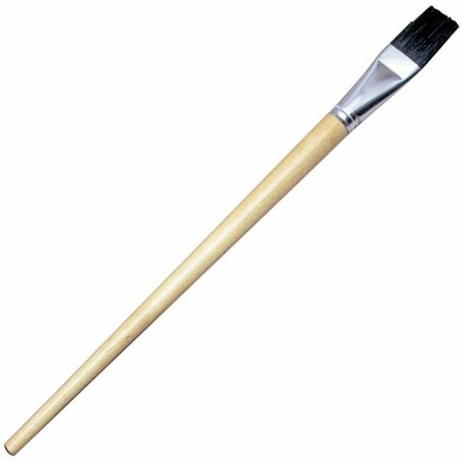 Long Handle Easel Brush, Size 22, Natural Bristle, Flat Profile, 12/Pack