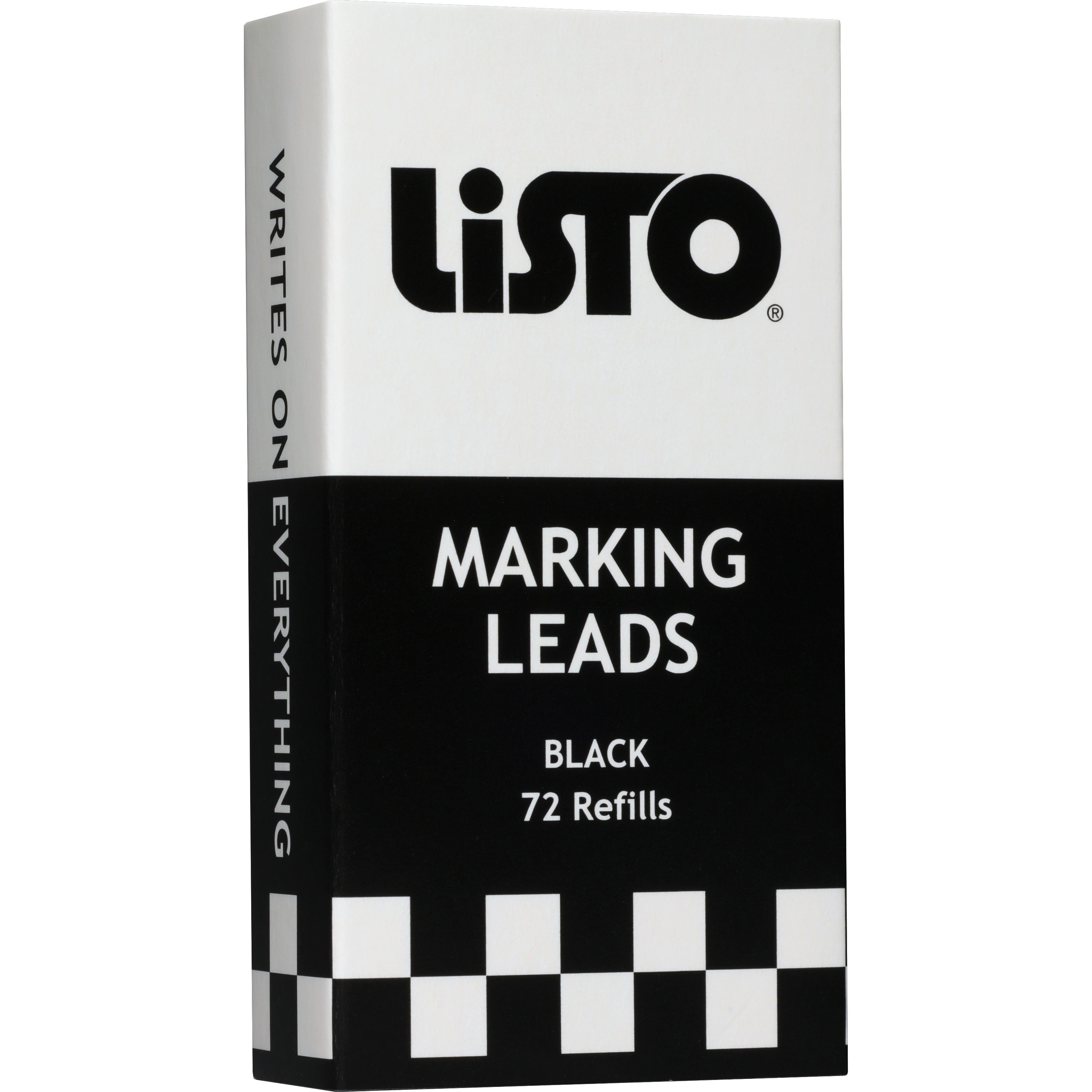 Listo Marking Pencil Refills - Black - 72 / Box - 