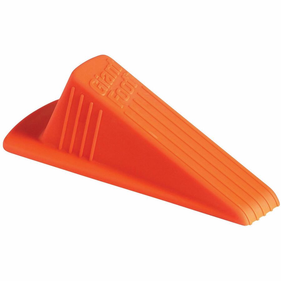 Giant Foot Doorstop, No-Slip Rubber Wedge, 3.5w x 6.75d x 2h, Safety Orange