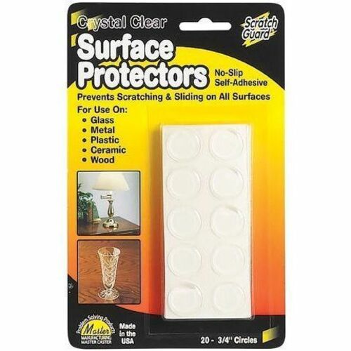 Scratch Guard Self-Adhesive Surface Protectors - 0.75" Diameter - Circle - Self-adhesive - Clear - 20/Pack - 