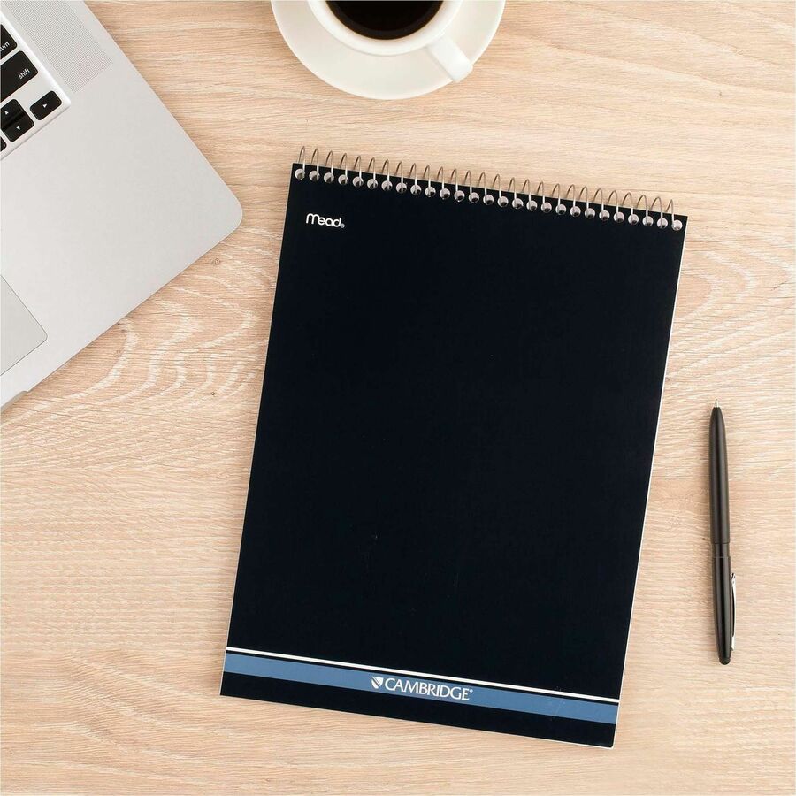 Stiff-Back Wire Bound Notepad, Medium/College Rule, Navy Cover, 70 White 8.5 x 11.5 Sheets