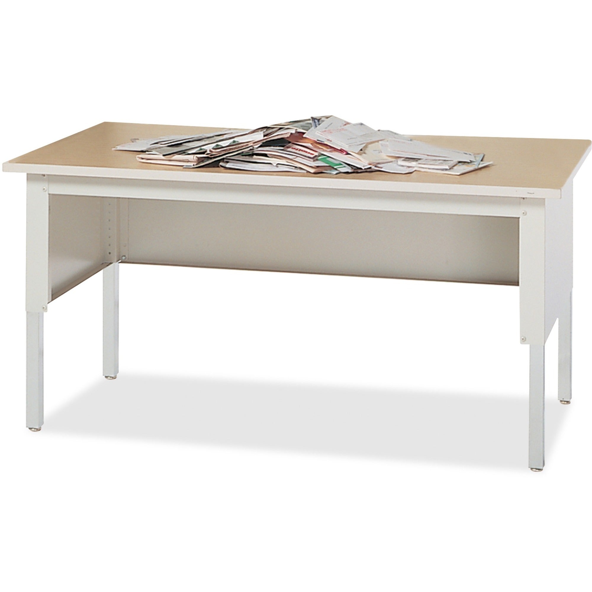 Mayline Mailflow-To-Go Sorting Table - 60" x 30"36" - 1 Shelve(s) - Finish: Chrome, Gray - Leveling Glide, Durable, Heavy Duty - 