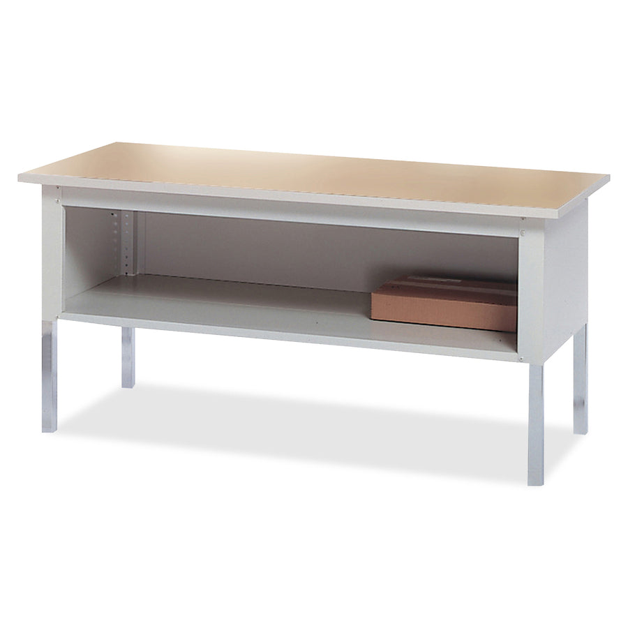 Mayline Mailflow-To-Go Sorting Table - 60" x 30"36" - 1 Shelve(s) - Finish: Chrome, Gray - Leveling Glide, Durable, Heavy Duty - 