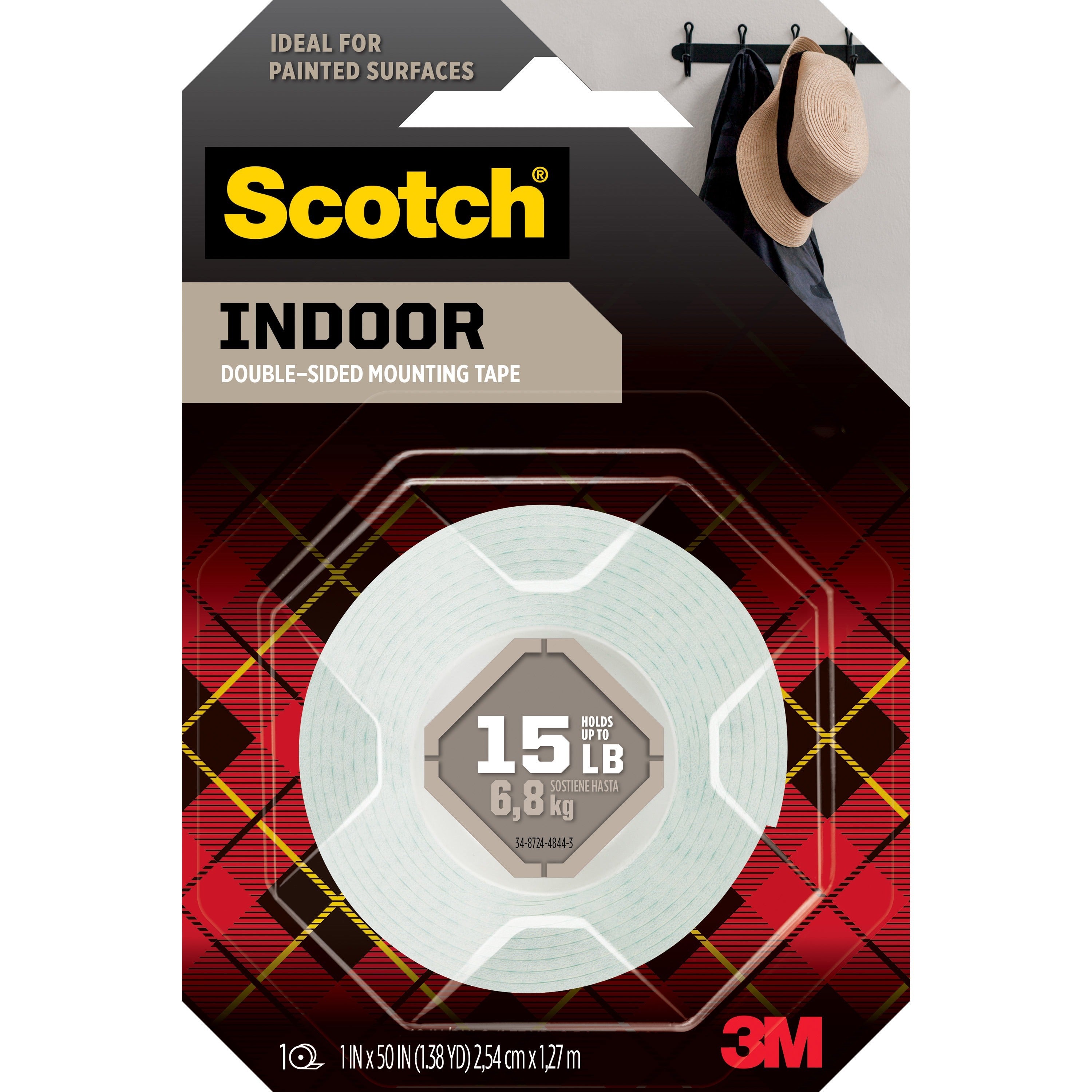 Scotch Mounting Tape - 4.17 ft Length x 1" Width - 1" Core - Foam - For Multipurpose - 1 / Roll - White - 