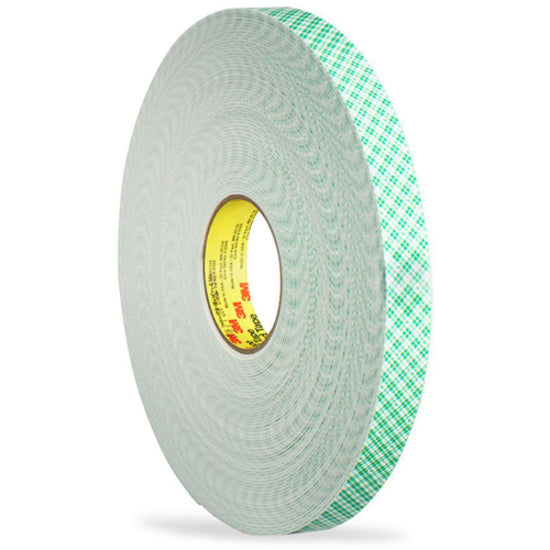 Scotch Double-Coated Foam Mounting Tape - 36 yd Length x 0.50" Width - 62.5 mil Thickness - 1" Core - Polyurethane - Long Lasting, Temperature Resistant - For Mounting - 1 / Roll - White - 