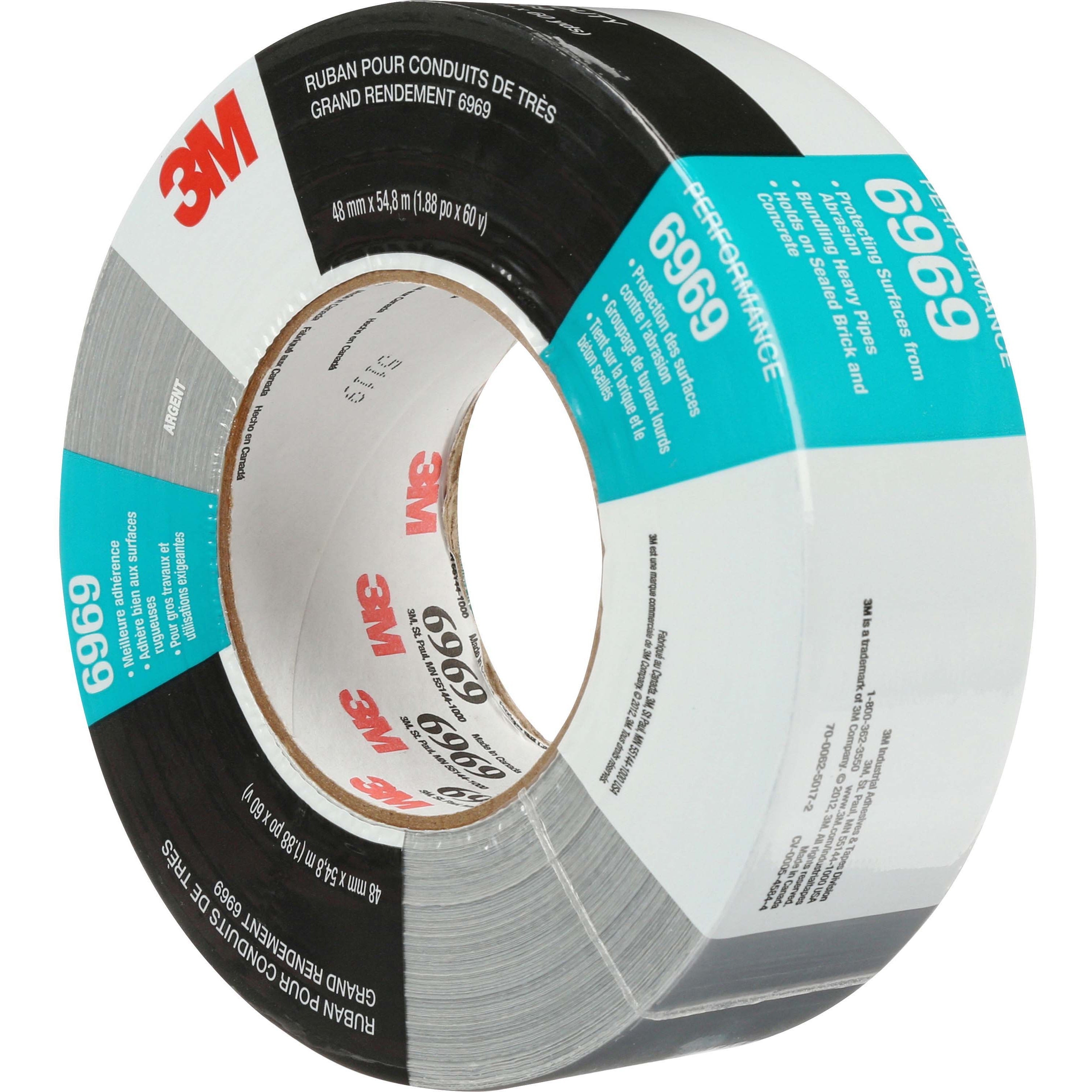 3M - Poly-Coated Cloth Duct Tape for HVAC, 1.88-inch x 60 yards, 3-inch Core, Silver, Sold as 1 RL - 1