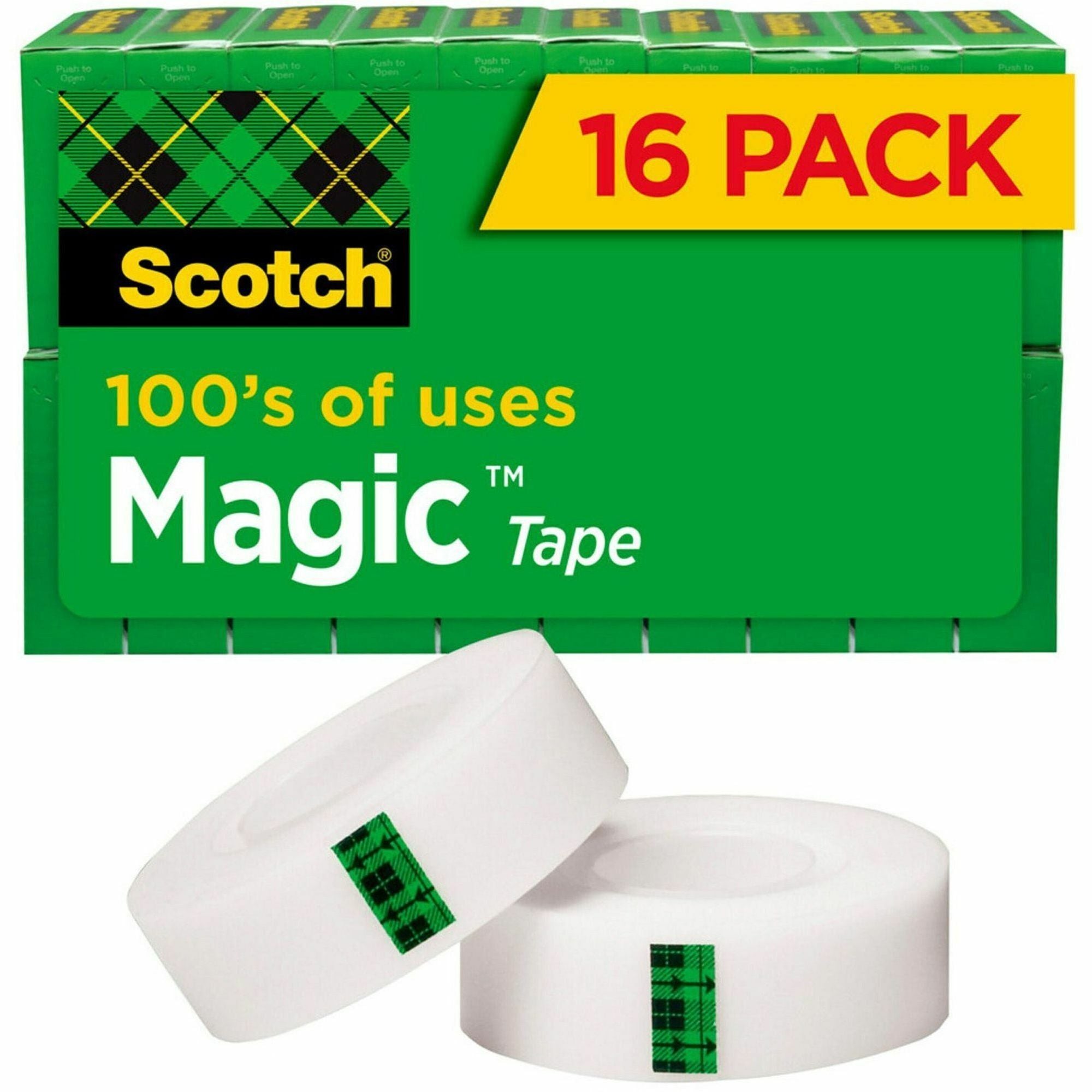 Magic Tape Value Pack, 1" Core, 0.75" x 83.33 ft, Clear, 16/Pack