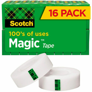 Magic Tape Value Pack, 1" Core, 0.75" x 83.33 ft, Clear, 16/Pack
