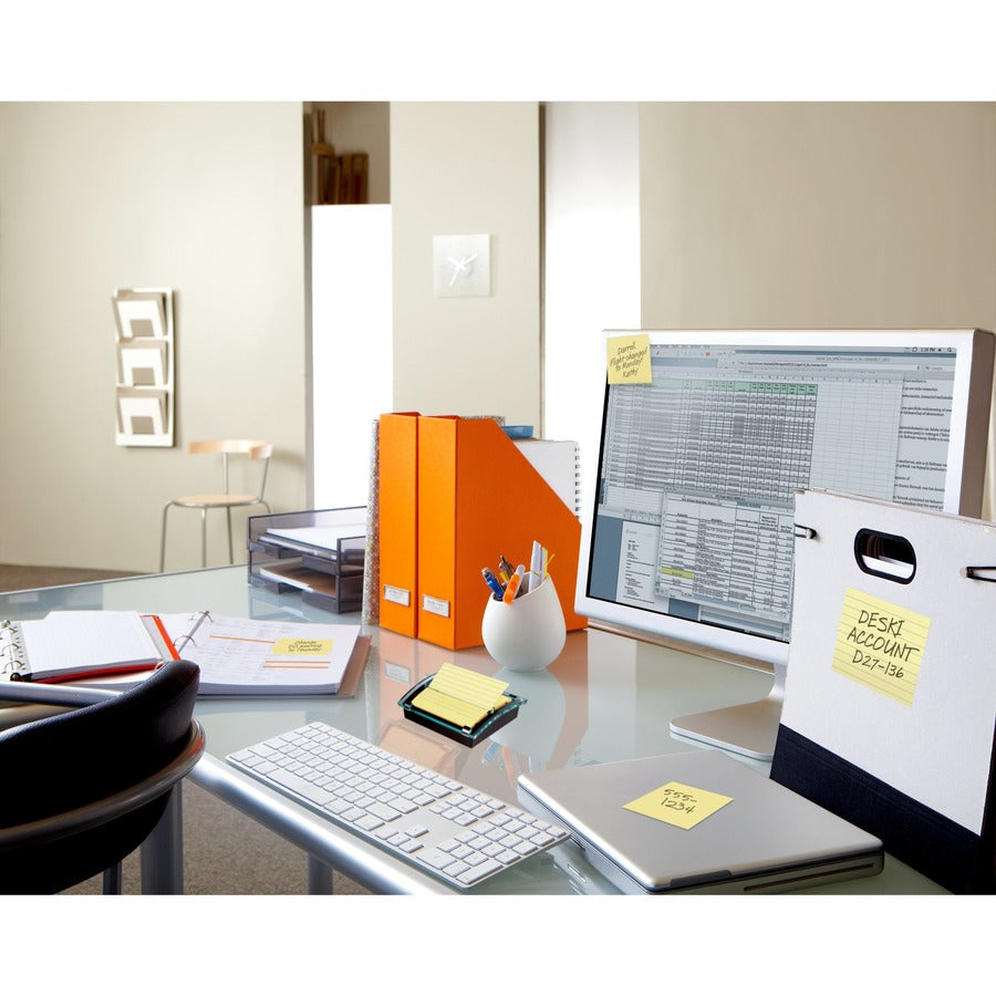 Pop-up Note Dispenser/Value Pack, For 4 x 4 Pads, Black/Clear, Includes (3) Canary Yellow Super Sticky Pop-up Pad