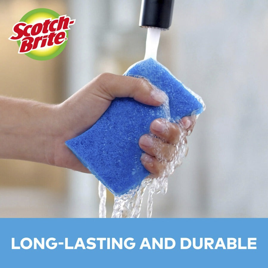 Scotch-Brite - No Scratch Multi-Purpose Scrub Sponge, 4 2/5 x 2 3/5-inch, Blue, 3/Pack, Sold as 1 PK - 4