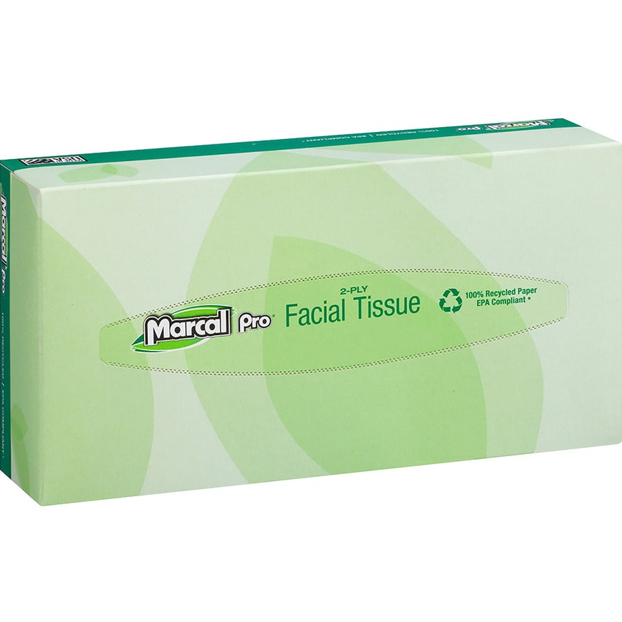 marcal-pro-facial-tissue-flat-box-2-ply-450-x-860-white-soft-absorbent-hypoallergenic-fragrance-free-dye-free-for-healthcare-office-100-per-box-30-carton_mrc2930ct - 2