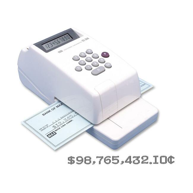 Electronic Checkwriter, 10-Digit, 4.38 x 9.13 x 3.75