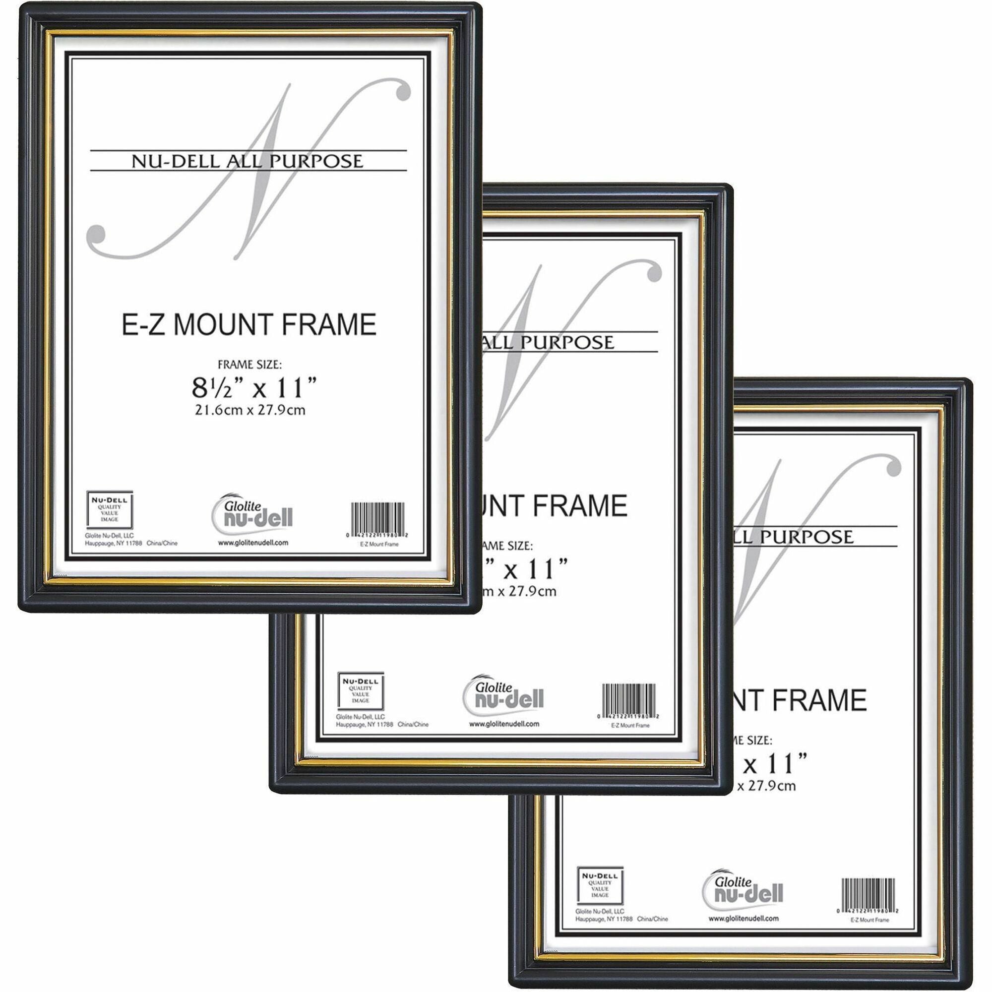 golite-nu-dell-easy-slide-in-document-frame-holds-850-x-11-insert-horizontal-vertical-3-pack-plastic-black_nud11888 - 1