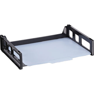 Officemate Side-Loading Desk Tray - 2.8" Height x 13.2" Width x 9" DepthDesktop - Stackable, Durable, Non-stick, Portable, Carrying Handle - Black - 1 Each