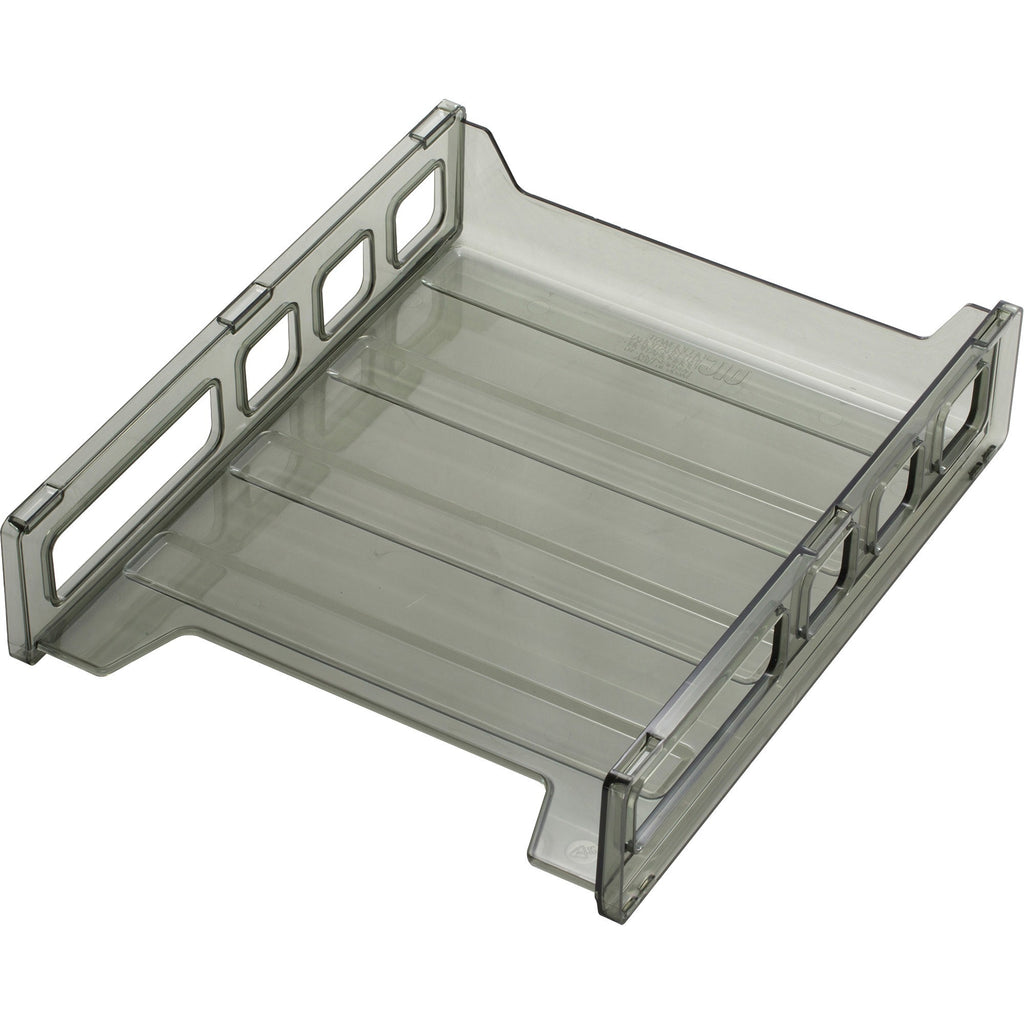 Officemate Front Load Letter Tray - 12.5" Height x 10.5" Width x 2.9" DepthDesktop - Stackable, Durable - Smoke - 1 Each - 