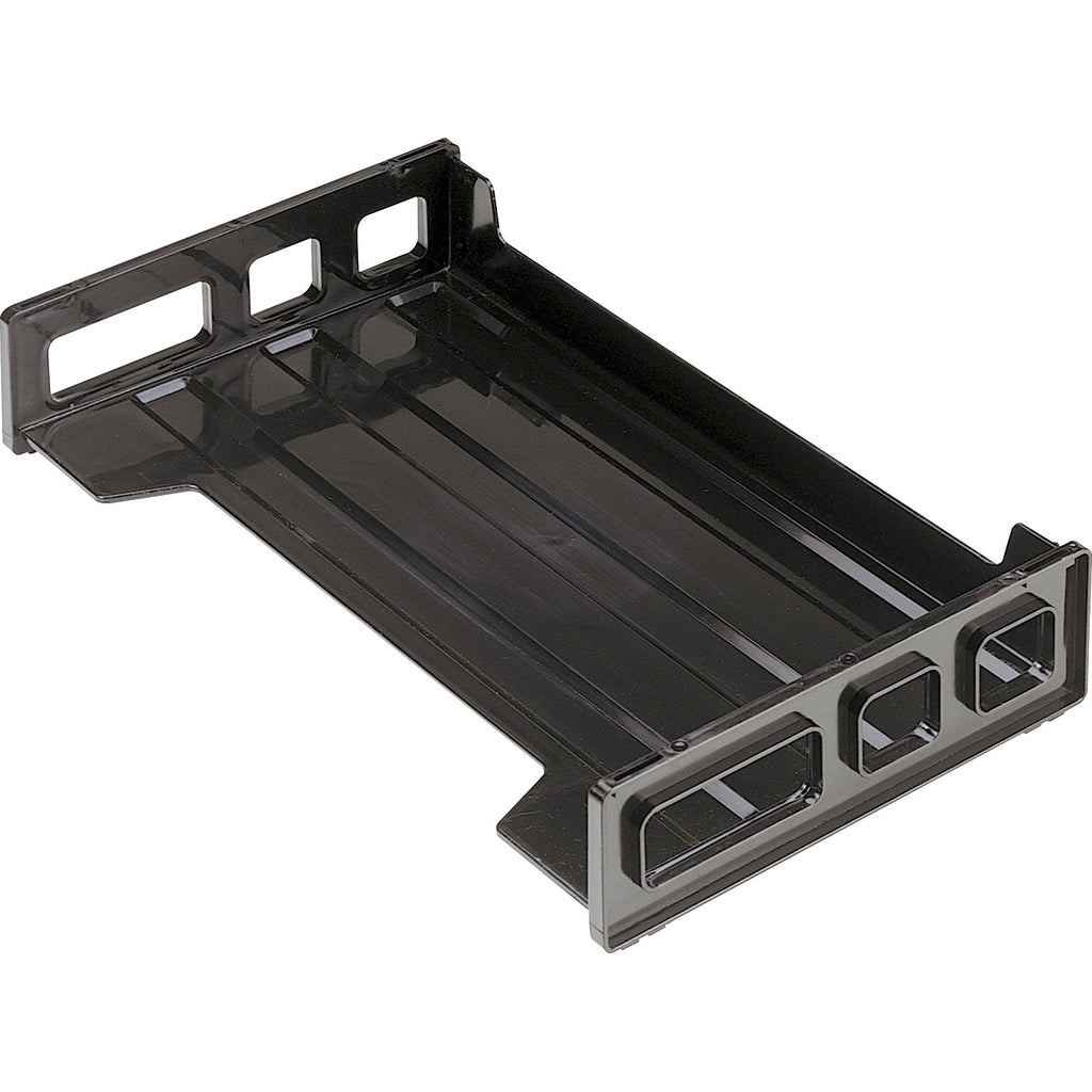 Officemate Side-Loading Desk Tray - 2.8" Height x 16.3" Width x 9" DepthDesktop - Stackable, Durable, Non-stick, Carrying Handle, Portable - Black - Plastic - 1 Each