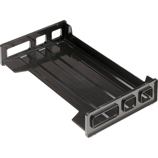 Officemate Side-Loading Desk Tray - 2.8" Height x 16.3" Width x 9" DepthDesktop - Stackable, Durable, Non-stick, Carrying Handle, Portable - Black - Plastic - 1 Each