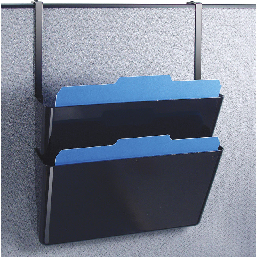 Officemate Mountable Wall File - 7" Height x 13" Width x 4.1" Depth - Black - Plastic - 2 / Box - 