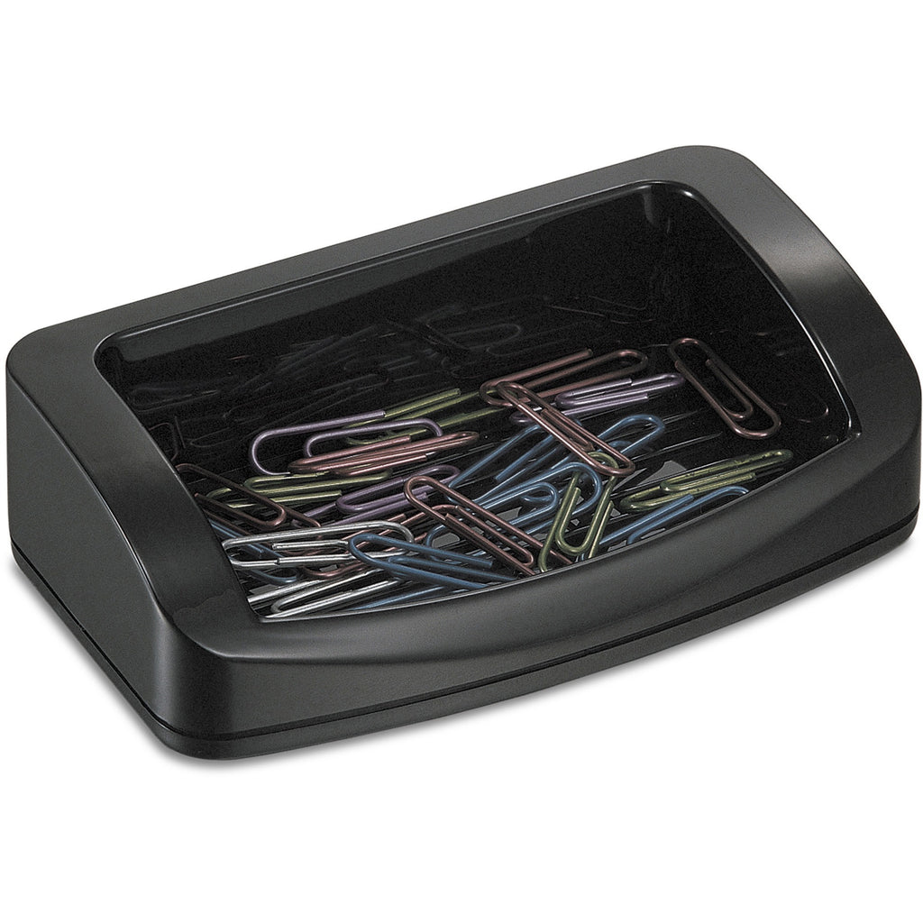 Officemate 2200 Series Business Card/Clip Holder - 1.4" x 7.8" x 3" x - Plastic - 1 Each - Black - 