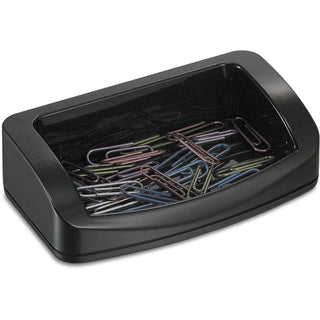 Officemate 2200 Series Business Card/Clip Holder - 1.4" x 7.8" x 3" x - Plastic - 1 Each - Black - 