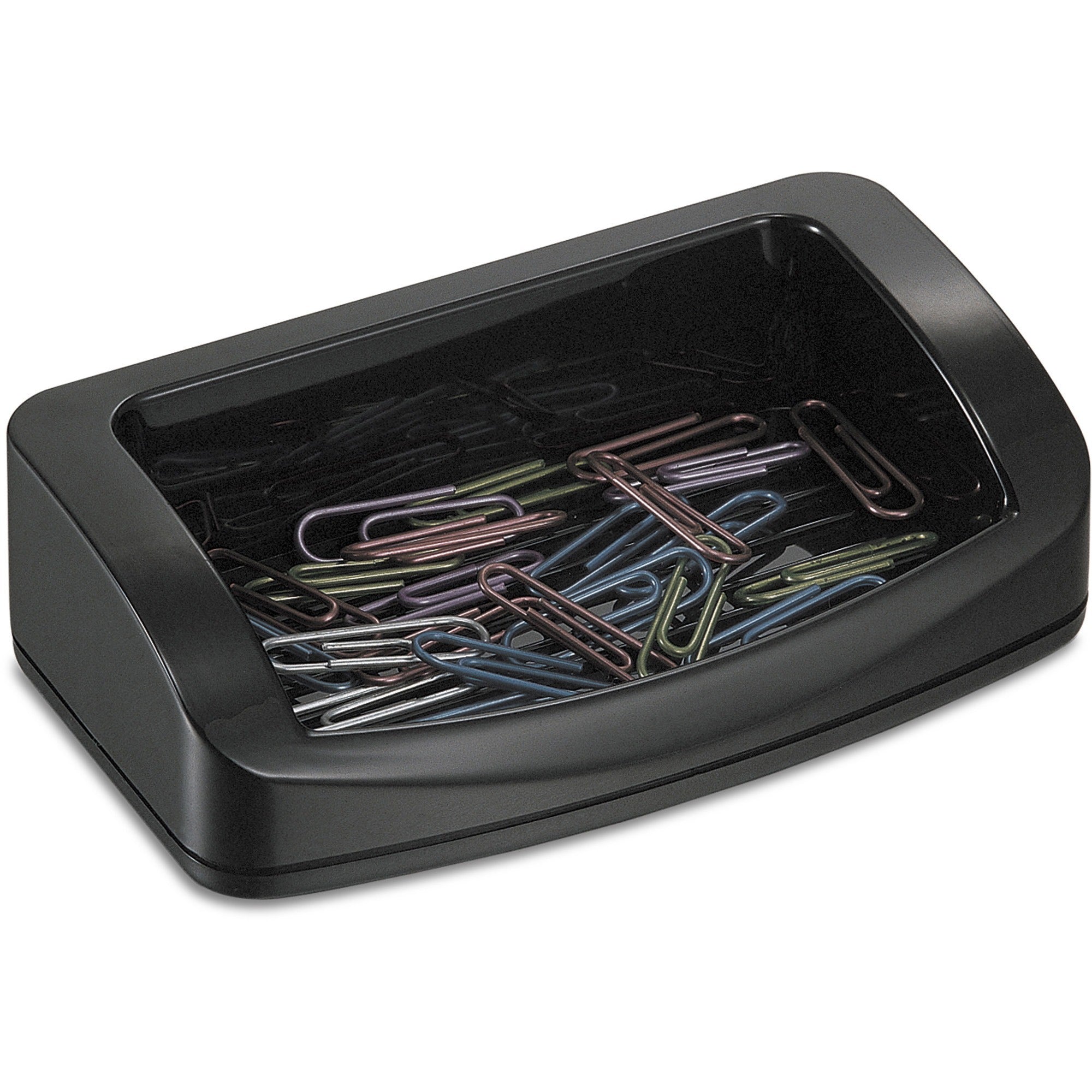 Officemate 2200 Series Business Card/Clip Holder - 1.4" x 7.8" x 3" x - Plastic - 1 Each - Black - 
