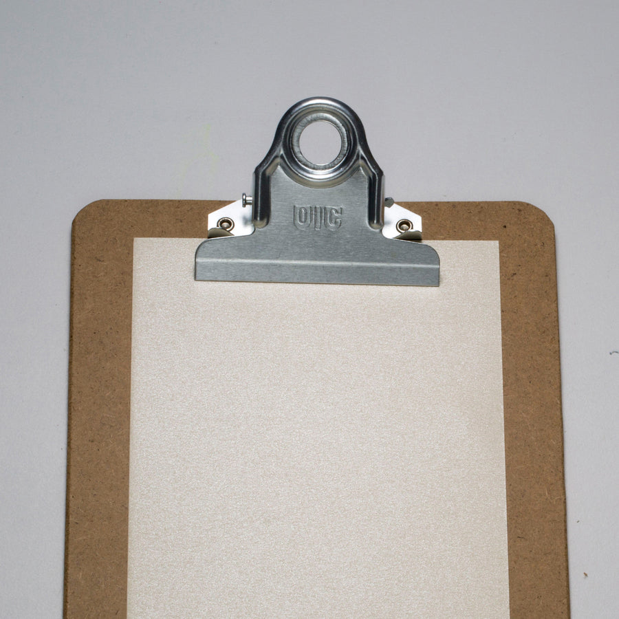 Officemate Hardboard Clipboards - 1" Clip Capacity - 6" x 9" - Clamp - Hardboard - Brown - 1 Each - 