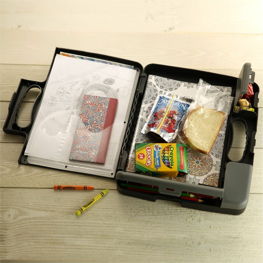Officemate Portable Clipboard Storage Case - Storage for Stationary - Charcoal - 1 Each - 