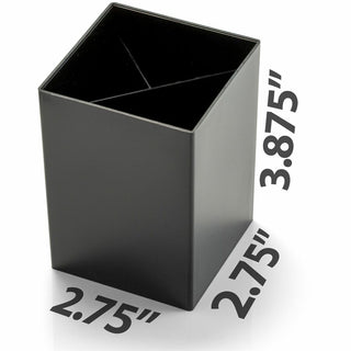 Officemate 3-Compartment Pencil Cup - 4" x 2.9" x 2.9" x - 1 Each - Black