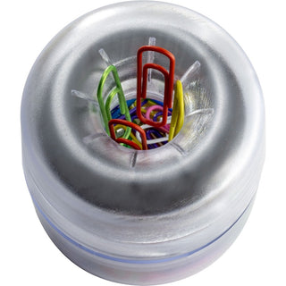 Officemate Euro-Style Designer Paper Clip Holder - 1 Each - Clear