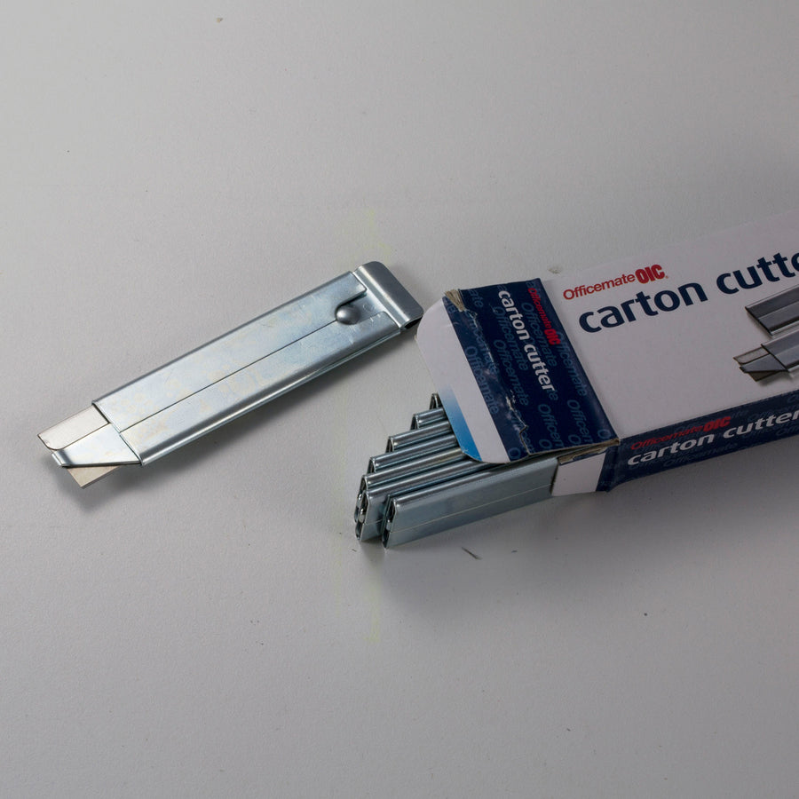 Officemate Single-Sided Razor Blade Carton Cutter - Steel - 4" Length - 12 / Box - 