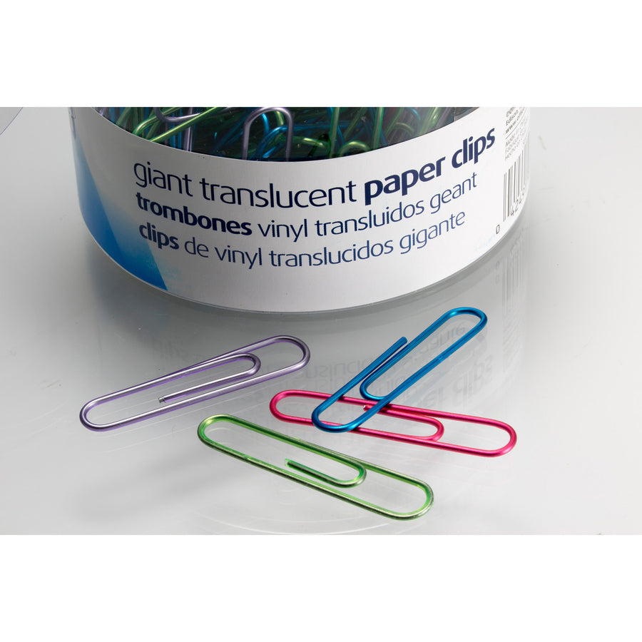 officemate-translucent-vinyl-paper-clips-jumbo-2-length-x-05-width-200-pack-blue-red-green-silver-purple-vinyl_oic97212 - 4
