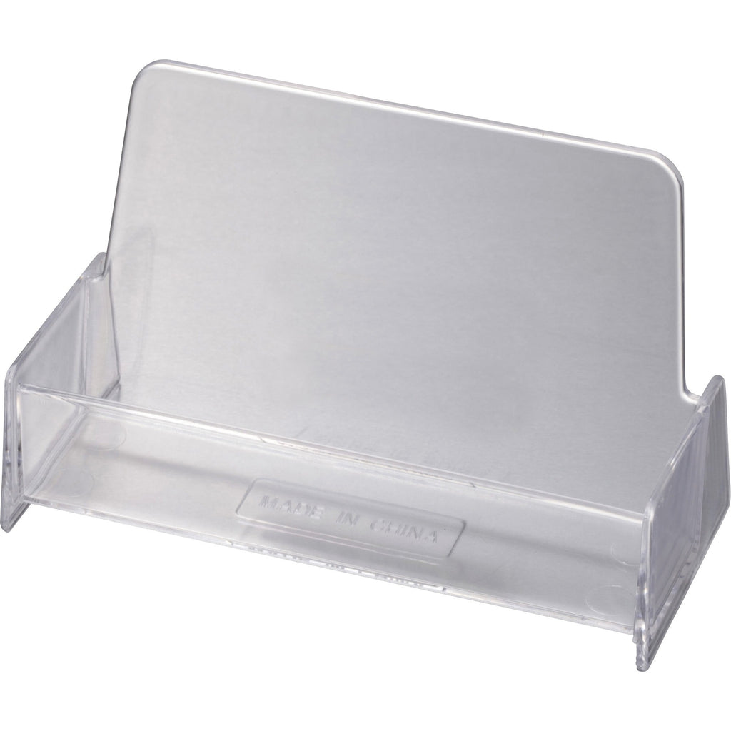 Officemate Business Card Holder, Holds Up to 50 Cards, Clear (97832) - 1.9" x 3.9" x 2.4" , Plastic, Clear, 1 Each - 