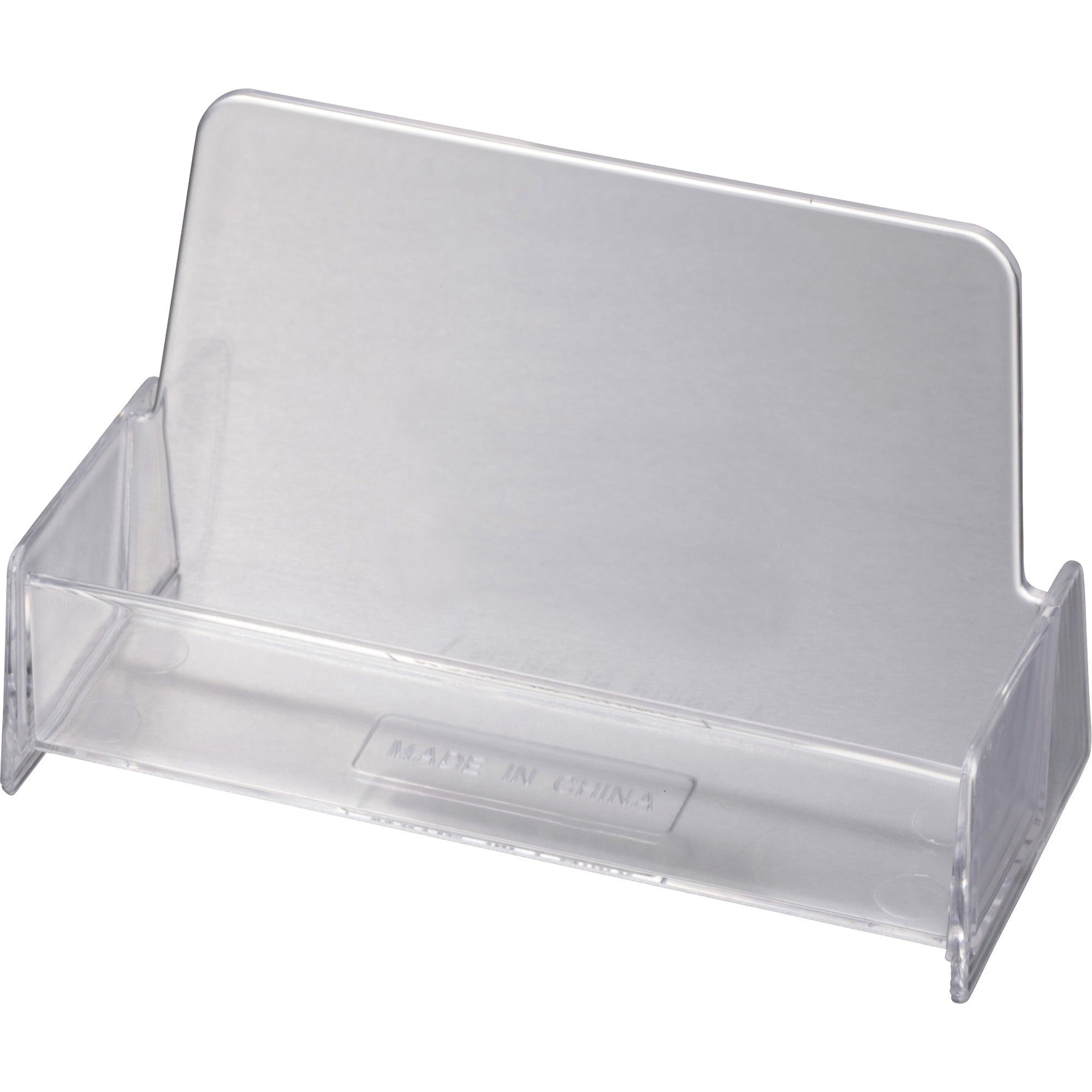 Officemate Business Card Holder, Holds Up to 50 Cards, Clear (97832) - 1.9" x 3.9" x 2.4" , Plastic, Clear, 1 Each - 